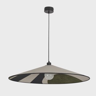 Sonia Laudet hanglamp, Ø 80 cm berkenhout MARKET SET - Woonkamer - Designer - Stof - 1 lamp