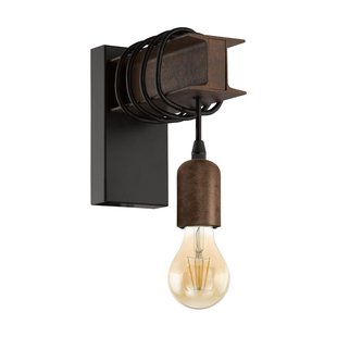 Eglo Wandlamp Townshend 4 Zwart Antiek Bruin E27