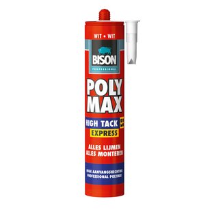 Bison Universele Montagelijm Professional Poly Max High Tack Express Wit 435g