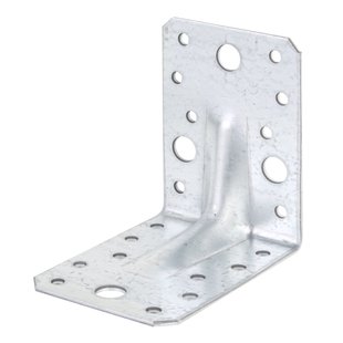 Alberts Hoekanker - Sendzimirverzinkt Staal - Extra Sterk Met Rib - 90x90x65mm - 12 Stuks