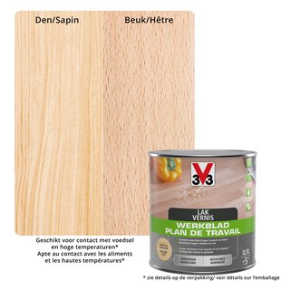 V33 Werkbladvernis Zijdeglans Kleurloos 500ml