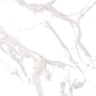 Marmerlook Tegel - Torano Statuario - Wit - Keramiek - Satijn - 60x60 Cm - 1,44 M²