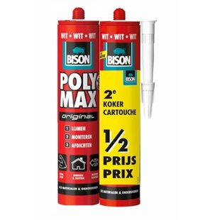 Bison Universele Montagelijm Poly Max Original Wit 425g Duo