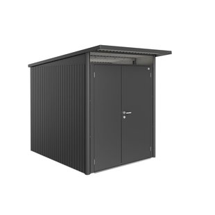 Biohort Metalen Tuinhuis Avantgarde - Donkergrijs Metallic - 180x260cm - Dubbele Deur - Met Lessenaarsdak