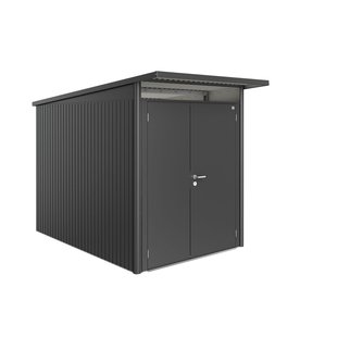 Biohort Metalen Tuinhuis Avantgarde - Donkergrijs Metallic - 180x300cm - Dubbele Deur - Met Lessenaarsdak