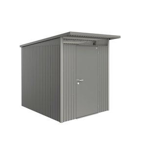 Biohort Metalen Tuinhuis Avantgarde - Kwartsgrijs Metallic - 180x260cm - Enkele Deur - Met Lessenaarsdak