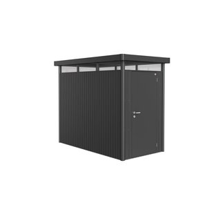 Biohort Metalen Tuinhuis Highline - Donkergrijs Metallic - 155x275cm - Enkele Deur