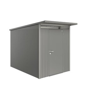 Biohort Metalen Tuinhuis Avantgarde - Kwartsgrijs Metallic - 180x300cm - Enkele Deur - Met Lessenaarsdak