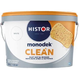 Histor Monodek Clean Muurverf - Mat - White - 2,5l