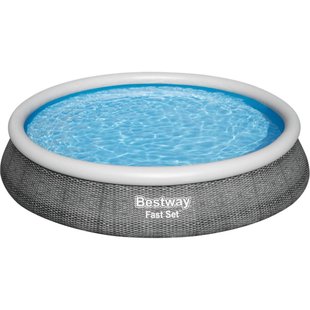 Bestway Opblaaszwembad Fast Set Rotan Rond Met Filterpomp Ø396x84cm