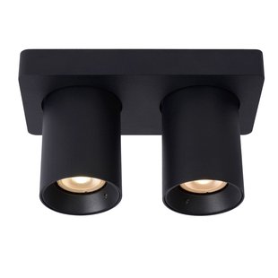 Lucide Plafondspot Nigel Zwart 2xgu10