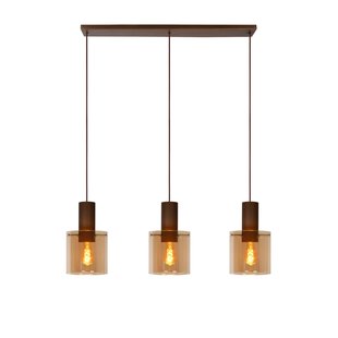 Lucide Hanglamp Toledo Balk Amber 3xe27
