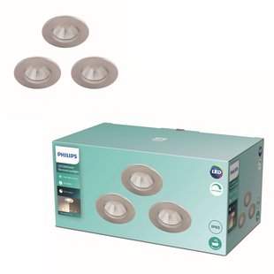 Philips Inbouwspot Dive Nikkel 5,5w 3 Stuks