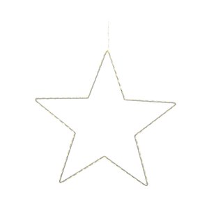 Decorismicro Led Framemetaal Star - 130 Led's - Warm Wit - 38cm - Binnen & Buiten