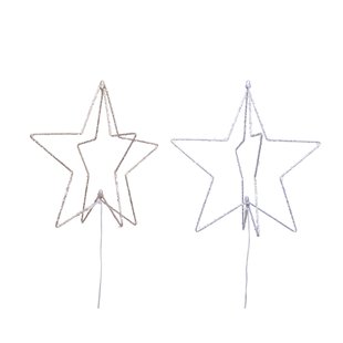 Decorismicro Led Open Stermetaal Lichtsnoer - 20 Led's - Warm Wit - 28cm - Binnen