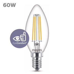 Philips Ledfilamentlamp Kaars - D3,5cm - Warm Wit - E14 - 6,5w