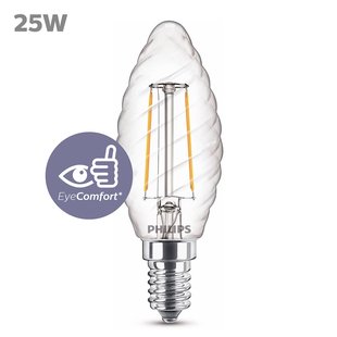 Philips Ledfilamentlamp Kaars Twisted - D3,5cm - Warm Wit - E14 - 2w
