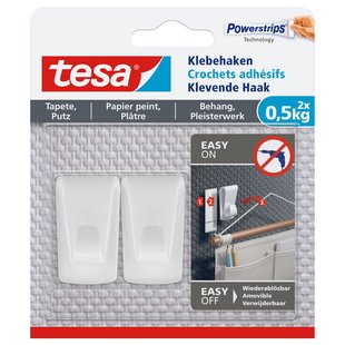 Tesa Klevende Haak Voor Gevoelige Ondergrond 0,5kg 2st.