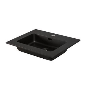 Aquazuro Wastafel Napoli 60cm Zwart Mat