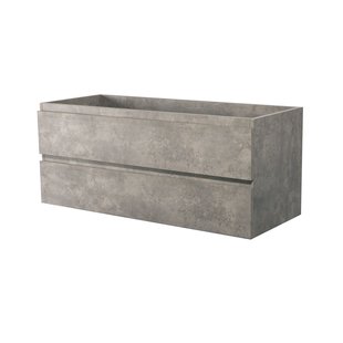 Aquazuro Wastafelonderkast Napoli 119cm - Betongrijs - Met 2 Lades - 119,4x50x47,5cm