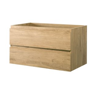 Aquazuro Wastafelonderkast Napoli 90cm 2 Laden As Grijze Eik