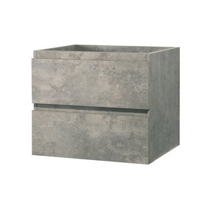 Aquazuro Wastafelonderkast Napoli 59cm - Betongrijs - Met 2 Lades - 59,4x50x47,5cm