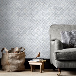 Papierbehang Tegel Fh37553 - Grijs - Offwhite - Taupe - 10,05 M X 52,8 Cm