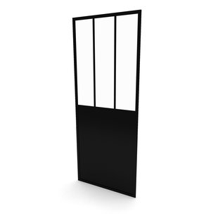 Aurlane - Zijwand Fabrik 90 X 200cm - Zwart Profiel - 5 Mm Helder Glas