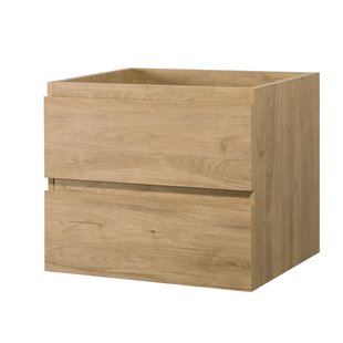 Aquazuro Wastafelonderkast Napoli 60cm - Asgrijze Eik - Met 2 Lades - 59,4x50x47,5cm