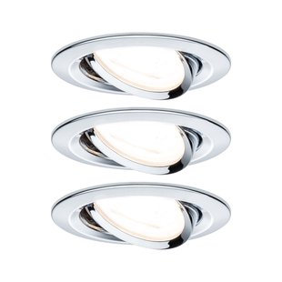 Paulmann Inbouwspot Led Nova Rond Kantelbaar Chroom 51mm Gu10 3x6,5w
