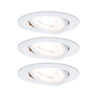 Paulmann Inbouwspot Led Nova Rond Kantelbaar 3-stapdim Wit 51mm Gu10 3x6,5w