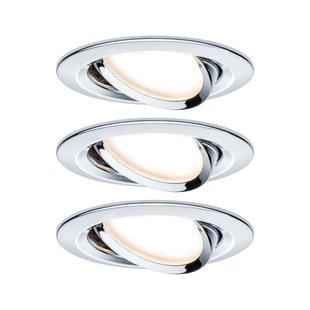 Paulmann Inbouwspot Led Nova Rond Kantelbaar 3-stapdim Chroom 51mm Gu10 3x6,5w