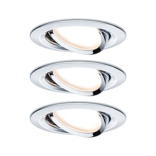 Paulmann Inbouwspot Led Nova Coin 3-stapdim Rond Kantelbaar Chroom 3x6,5w