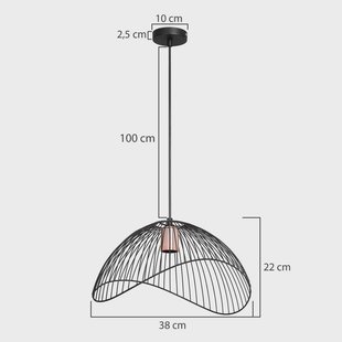 MODELSA Hanglamp Telma, zwart, Ø 38 cm, metaal