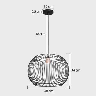 MODELSA Hanglamp Cordano, zwart, Ø 48 cm, metaal