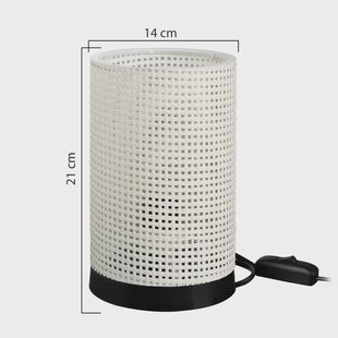 MODELSA Tafellamp Tina, wit met patroon, cilindrisch, Ø 14 cm
