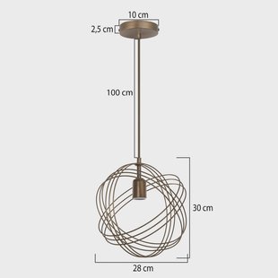 MODELSA Hanglamp Mekik, oud goud, metaal, Ø 28 cm