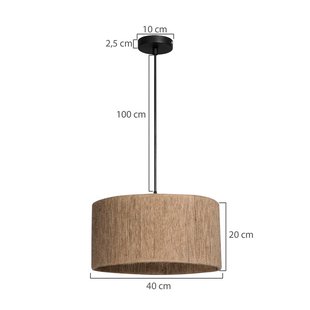 MODELSA Hanglamp Afra, lichtbruin, kabel, Ø 40 cm