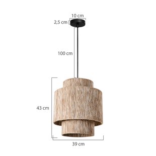 MODELSA Hanglamp Sahra, bruin, kabel, Ø 39 cm, dubbele kap