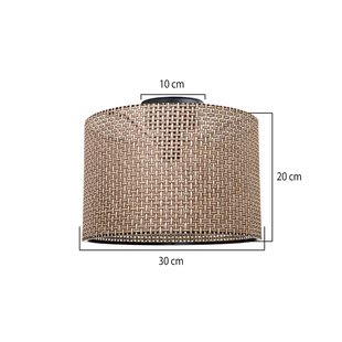 MODELSA Plafondlamp Goza, bruin patroon, stof, Ø 30 cm