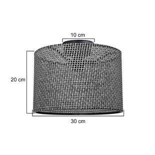 MODELSA Plafondlamp Goza, zwart met patroon, stof, Ø 30 cm