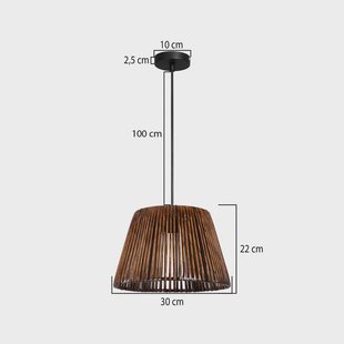 MODELSA Hanglamp Roya Conic, Ø 30 cm, donkerbruin, papier
