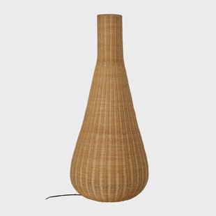 Takeo vloerlamp, rotan, hoogte 115 cm, E27 Lucande - Woonkamer - Boho - Hout - Rond