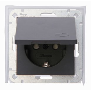Kopp Inbouwstopcontact Athenis Met Aarde (randaarde) 1-polig Grijs Ip20