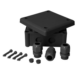 Kopp Kabeldoos Ip65 110x110x40mm + 3 M20 Wartels Zwart