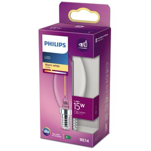Philips Ledfilamentlamp Kaars - D3,5cm - Warm Wit - E14 - 1,4w