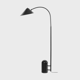 Alviero vloerlamp 157 cm marmer zwart Lucande - Woonkamer - Vintage / Retro - Metaal - 1 lamp