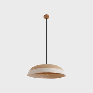 Caliva hanglamp, Ø 60 cm, beige/wit, henneptouw Lindby - Eetkamer - Modern - Stof