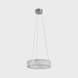 Glacis LED hanglamp, kristal, Ø 40 cm, chroom Lucande - Woonkamer - Designer - Glas - 1 lamp