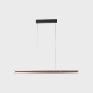 Lutana LED hanglamp 101 cm roségoud/hout Lucande - Eetkamer - Modern - Metaal - 1 lamp